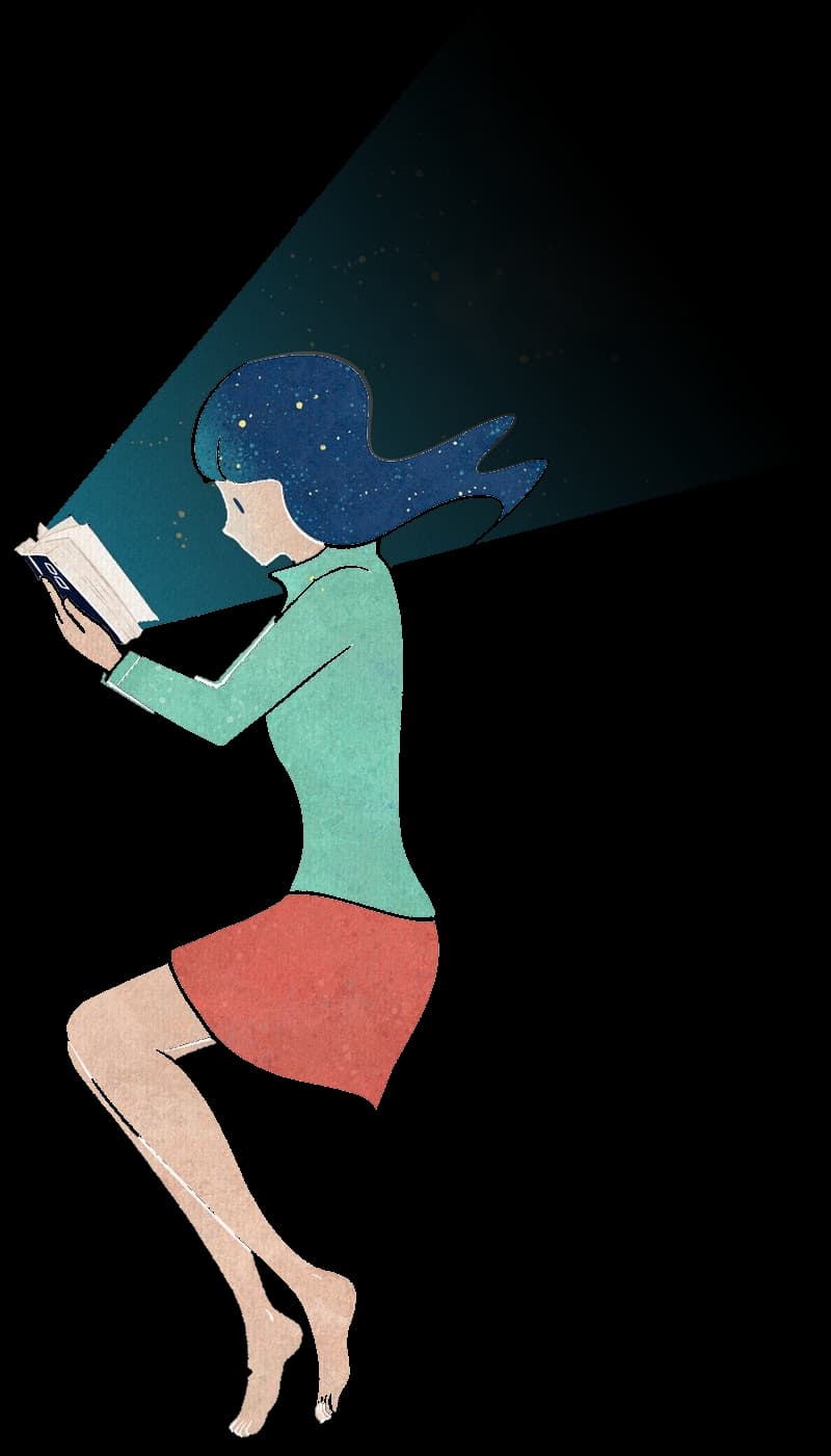 sleeping woman with book